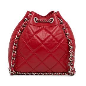 Chanel Aged Calfskin Chain Around Drawstring Bucket Bag 3