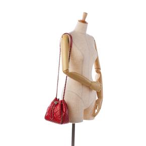 Chanel Aged Calfskin Chain Around Drawstring Bucket Bag 8