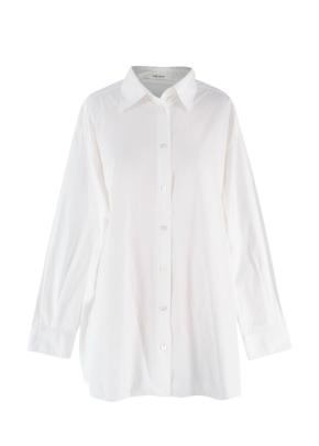The Row White Cotton Lukre Shirt 2