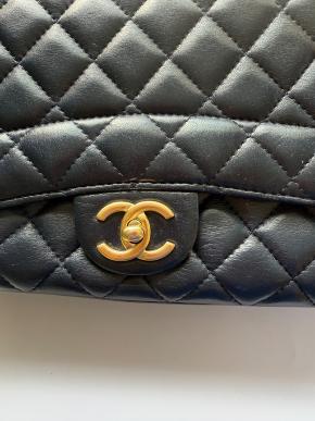 Chanel Midnight Blue Lambskin Single Flap Bag 10