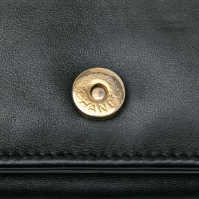 Chanel Black Pleated Crumpled Chevron Le Boy Wallet On Chain 11