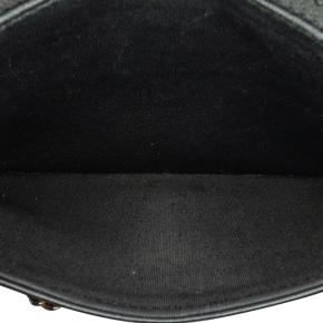 Chanel Black Pleated Crumpled Chevron Le Boy Wallet On Chain 7