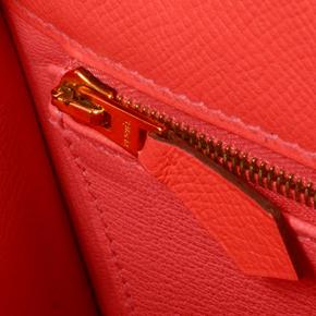 Hermes Kelly Sellier 28 in Rose Jaipur Epsom Leather with Gold Hardware 7