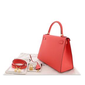 Hermes Kelly Sellier 28 in Rose Jaipur Epsom Leather with Gold Hardware 9