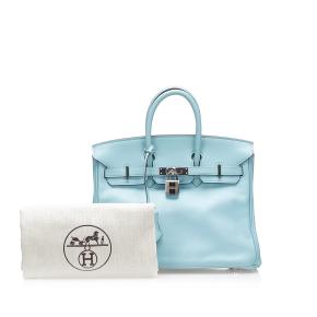 Hermes Birkin 25 Retourne in Blue Atoll Swift Leather with Palladium Hardware 14