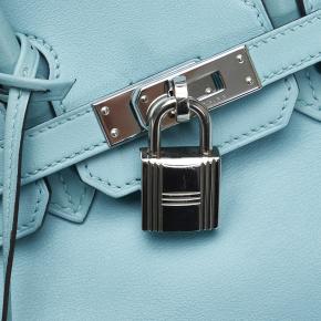 Hermes Birkin 25 Retourne in Blue Atoll Swift Leather with Palladium Hardware 7