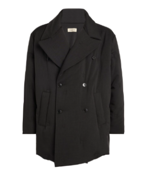 Barena Black Padded Peacoat Double-Breasted Jacket 2