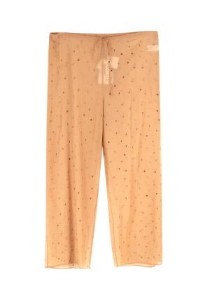 Oseree Golden Beige Cotton/Silk SS24 Gem Pants 2