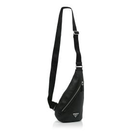 Prada Black Leather Sling Bag 2
