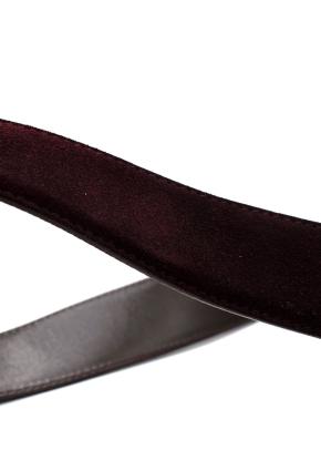 Loro Piana Burgundy Suede Belt with Silver Buckle 2