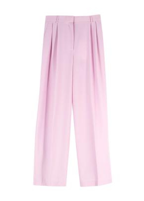 Alexander McQueen Pink Pleated High-Waisted Trousers 2