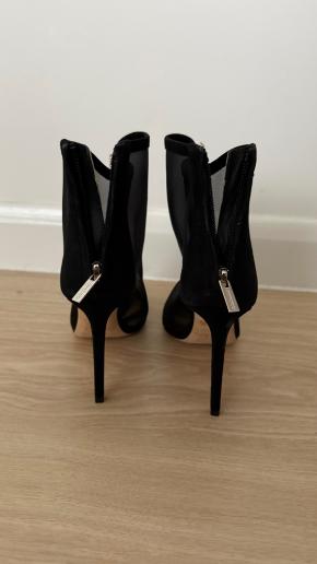 Jimmy Choo Black Mesh Kix 100 Crystal Ankle Boots 4