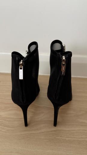 Jimmy Choo Black Mesh Kix 100 Crystal Ankle Boots 14