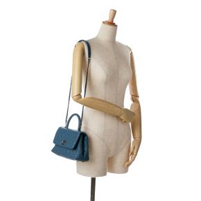Chanel Blue Mini Quilted Caviar Coco Top Handle Bag 8