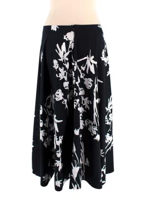 Marella Black and White Floral Cotton Skirt 2