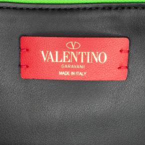 Valentino Green VLogo Leather Clutch 6