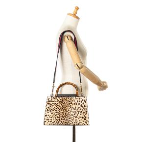 Gucci Leopard Print Small Bamboo Nymphaea Pony Hair Bag 11