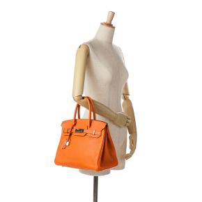 Hermes Orange Togo Birkin Retourne 30 with Palladium Hardware 8