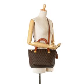 Celine Brown Macadam Coated Canvas Tote Bag 9