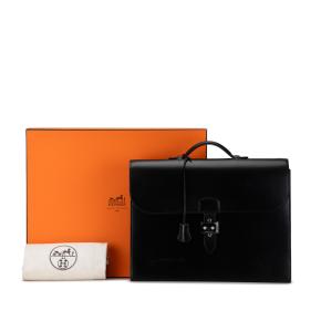 Hermes Black Box Calf  Sac A Depeches 38 10
