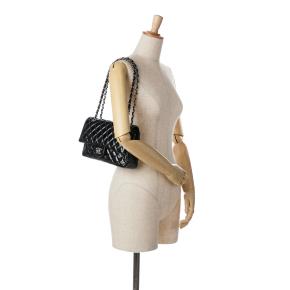 Chanel Black Patent Leather Medium  Double Flap Bag 10