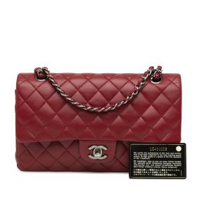 Chanel Burgundy Medium  Lambskin Double Flap Bag 10