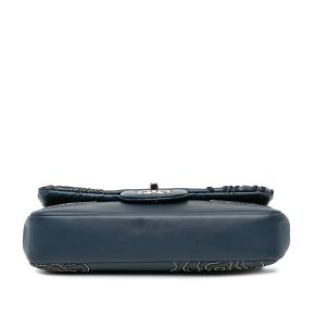 Chanel Blue Medium Embroidered Lambskin Camellia Follies Flap Bag 3