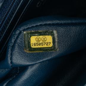 Chanel Blue Medium Embroidered Lambskin Camellia Follies Flap Bag 6