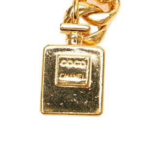 Chanel Gold Plated No. 5 Perfume Bottle Charm Chain Link Belt 2