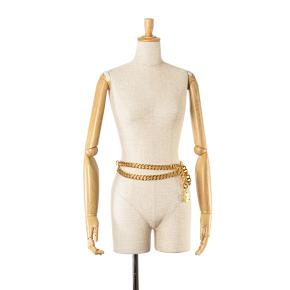 Chanel Gold Plated No. 5 Perfume Bottle Charm Chain Link Belt 3