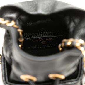 Chanel Black Micro CC Quilted Calfskin Drawstring Bucket Bag 5