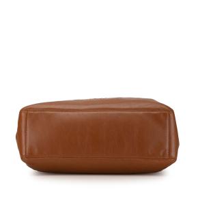 Chanel Brown Vintage  CC Lambskin Tortoise Handle Tote Bag 3