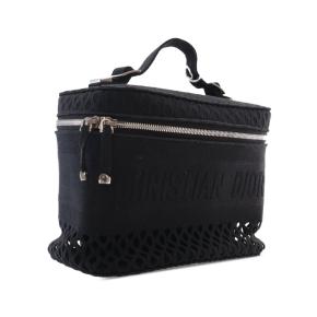 Dior Black Canvas Mesh Embroidered Diortravel Vanity Case 2