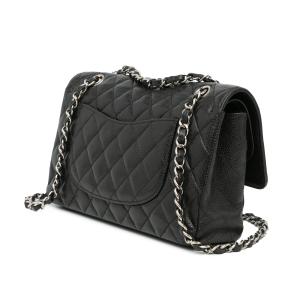 Chanel Black Caviar Leather Medium  Double Flap Bag 2