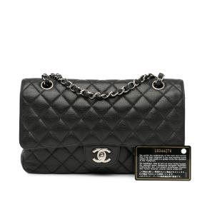 Chanel Black Caviar Leather Medium  Double Flap Bag 9