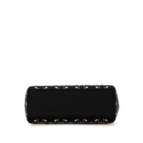 Dior Black Mini Satin Cannage Strass Crystal Embellished Lady Dior 3