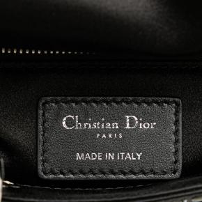 Dior Black Mini Satin Cannage Strass Crystal Embellished Lady Dior 5