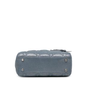 Dior Blue Mini Metallic Lambskin Cannage Lady Dior 3