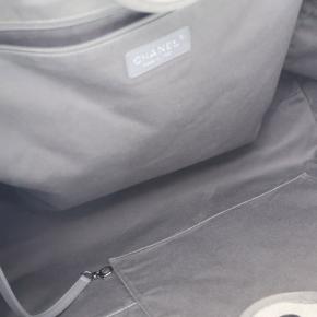 Chanel Grey XL Canvas Deauville Tote Bag 4