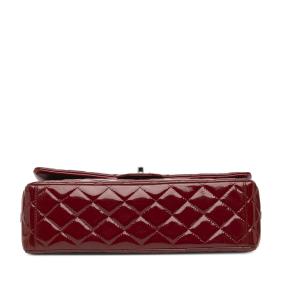Chanel Burgundy Patent Leather Maxi Double Flap Bag 3
