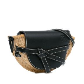 Loewe Black Mini Raffia Gate Crossbody Bag 2