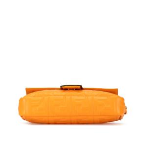 Fendi Orange Zucca Embossed Leather Baguette Bag 3