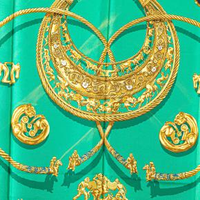 Hermes Black and Green 'Les Cavaliers D'or Rybal' Silk Scarf 5