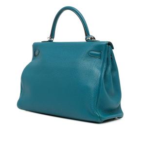 Hermes  Kelly II 35 Retourne in Bleu Izmir Togo Leather with Palladium Hardware 2