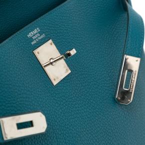 Hermes  Kelly II 35 Retourne in Bleu Izmir Togo Leather with Palladium Hardware 6