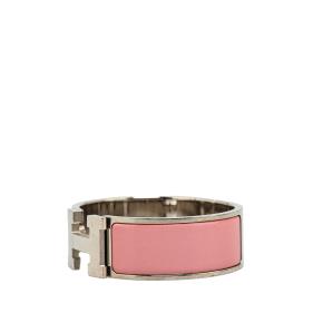 Hermes Pink Wide Enamel Clic Clac H Bracelet PM 2