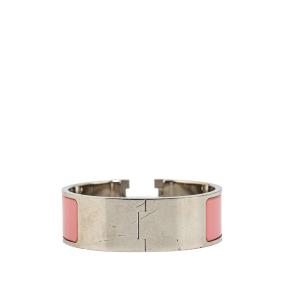 Hermes Pink Wide Enamel Clic Clac H Bracelet PM 3