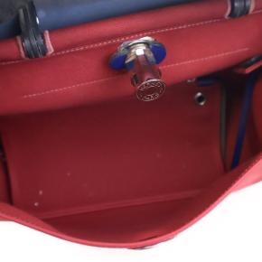 Hermes Burgundy Toile Herbag Zip 31 5