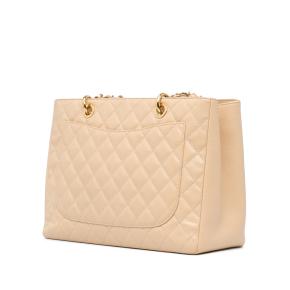 Chanel Beige Caviar Leather Grand Shopping Tote 2