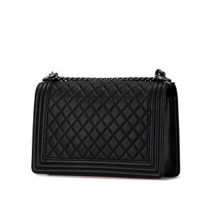 Chanel Black New Medium Grained Calfskin Boy Bag 2